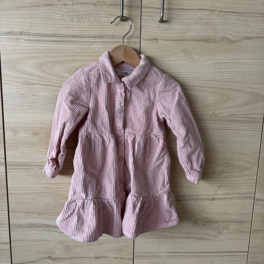 Zara Pink Corduroy Dress